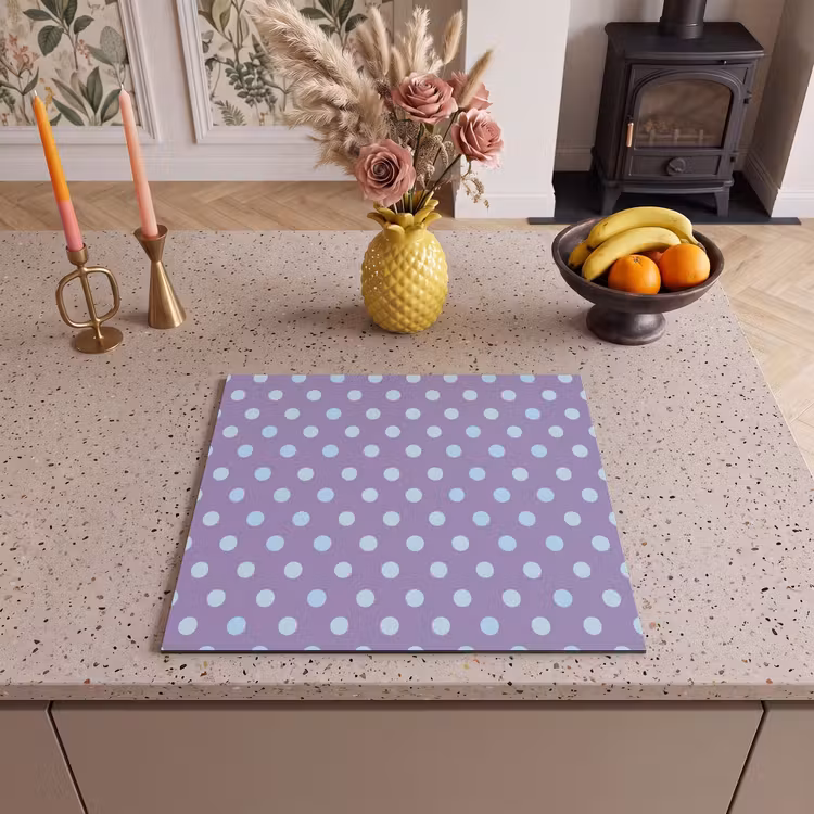 Herdabdeckplatte - Lila – Blau – Geometrisch – Punkte – Polka Dot – Muster — 2