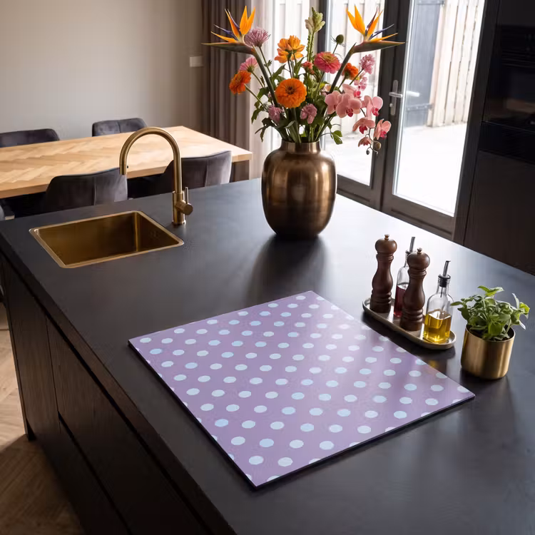 Herdabdeckplatte - Lila – Blau – Geometrisch – Punkte – Polka Dot – Muster — 5