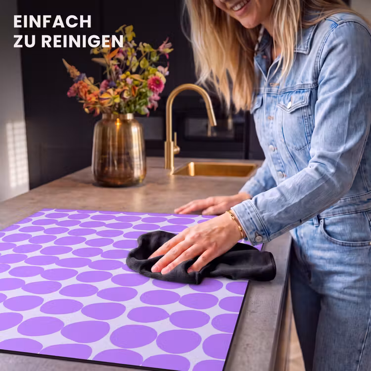 Herdabdeckplatte - Lila – Geometrisch – Punkte – Polka Dot – Muster — 6