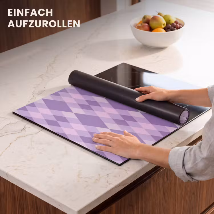Herdabdeckplatte - Lila – Geometrisch – Rauten – Argyle – Muster — 7