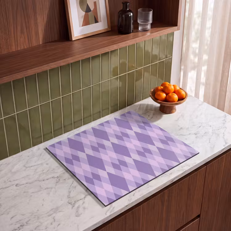Herdabdeckplatte - Lila – Geometrisch – Rauten – Argyle – Muster — 8