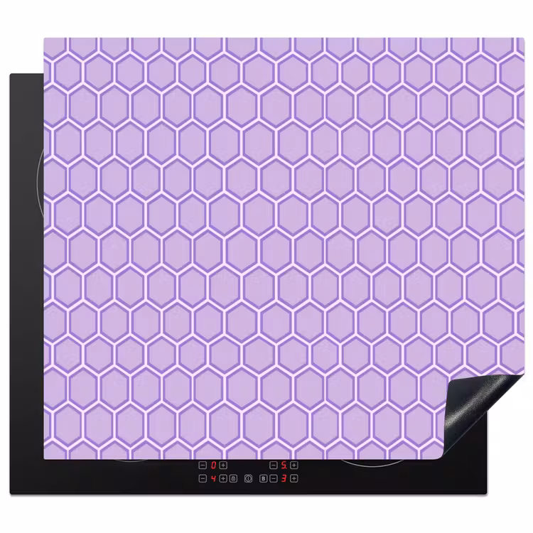 Herdabdeckplatte - Lila – Geometrisch – Wabenmuster – Bienenwabe – Muster — 1