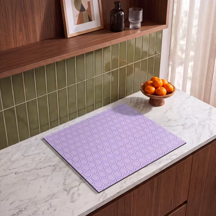 Herdabdeckplatte - Lila – Geometrisch – Wabenmuster – Bienenwabe – Muster — 8