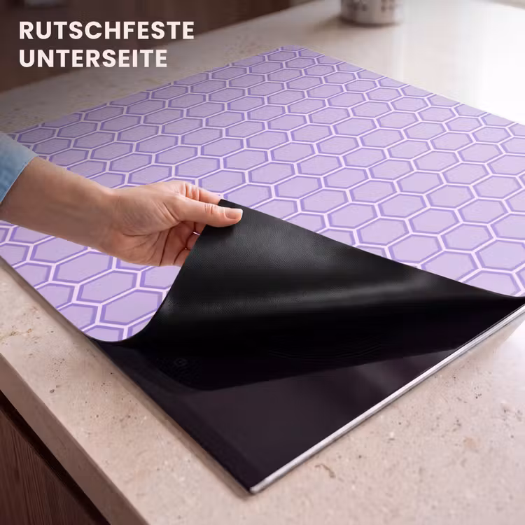 Herdabdeckplatte - Lila – Geometrisch – Wabenmuster – Bienenwabe – Muster — 9