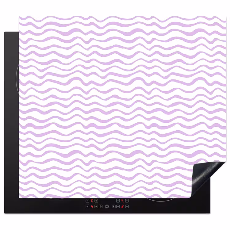 Herdabdeckplatte - Lila – Geometrisch – Wellen – Linien – Muster — 1