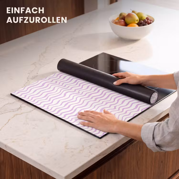 Herdabdeckplatte - Lila – Geometrisch – Wellen – Linien – Muster — 7