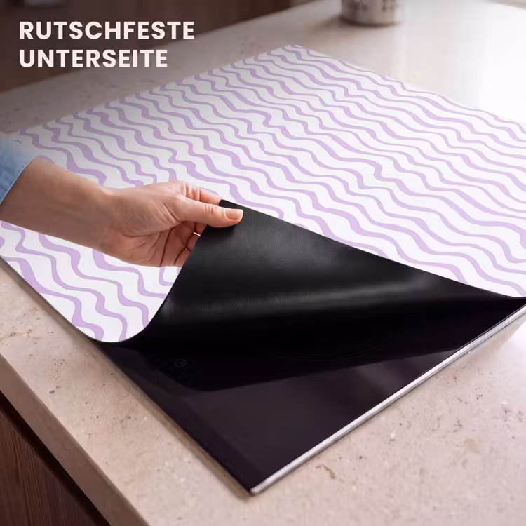 Herdabdeckplatte - Lila – Geometrisch – Wellen – Linien – Muster — 9