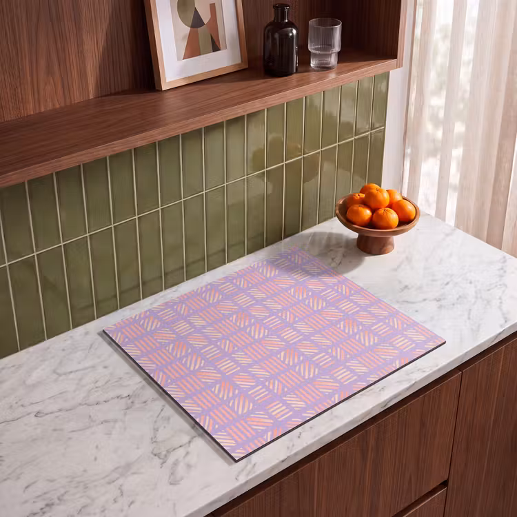 Herdabdeckplatte - Lila – Rosa – Geometrisch – Streifen – Blöcke – Muster — 8