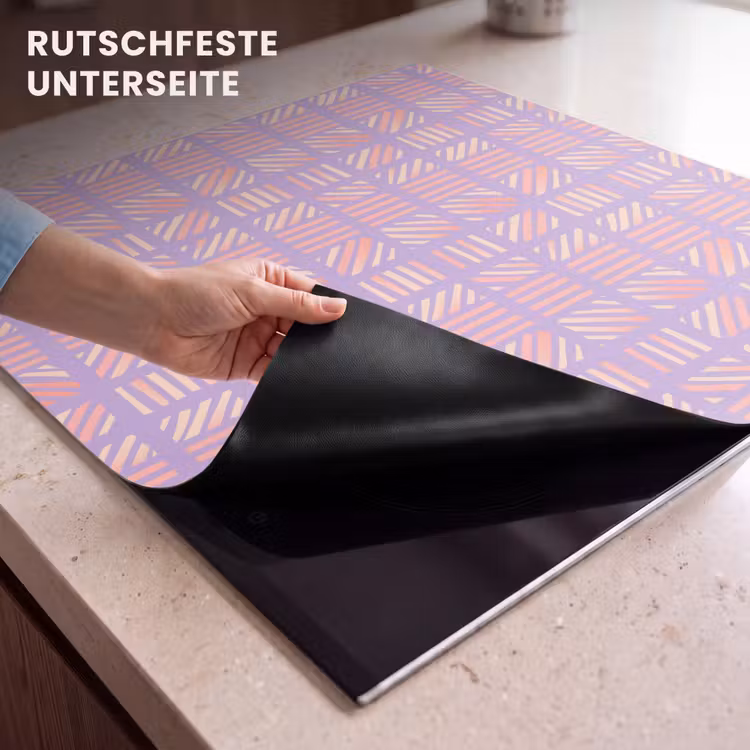 Herdabdeckplatte - Lila – Rosa – Geometrisch – Streifen – Blöcke – Muster — 9