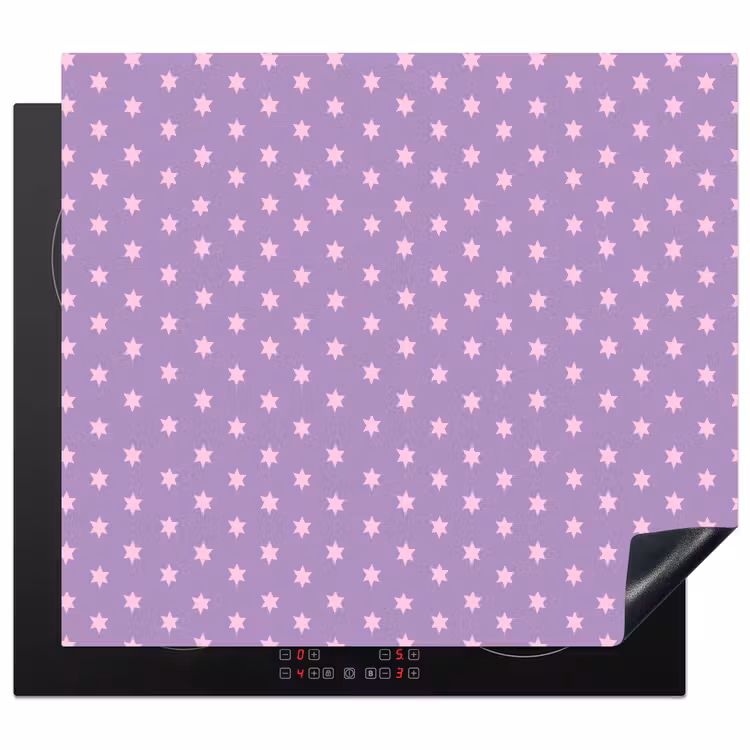 Herdabdeckplatte - Lila – Rosa – Sterne – Geometrisch – Muster — 1