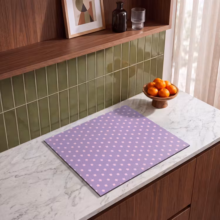 Herdabdeckplatte - Lila – Rosa – Sterne – Geometrisch – Muster — 8