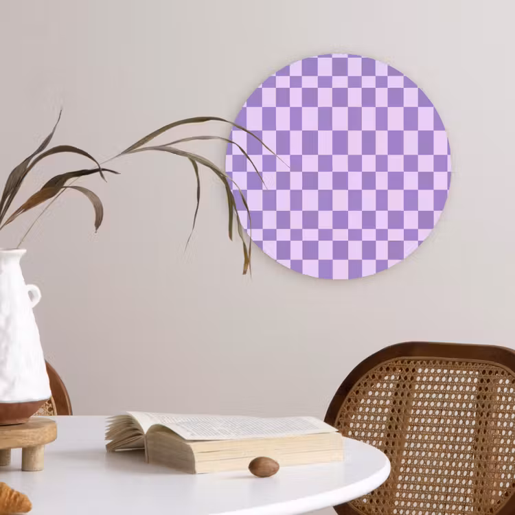 Forexbild Rund - Lila – Geometrisch – Schachbrettmuster – Blöcke – Muster — 4