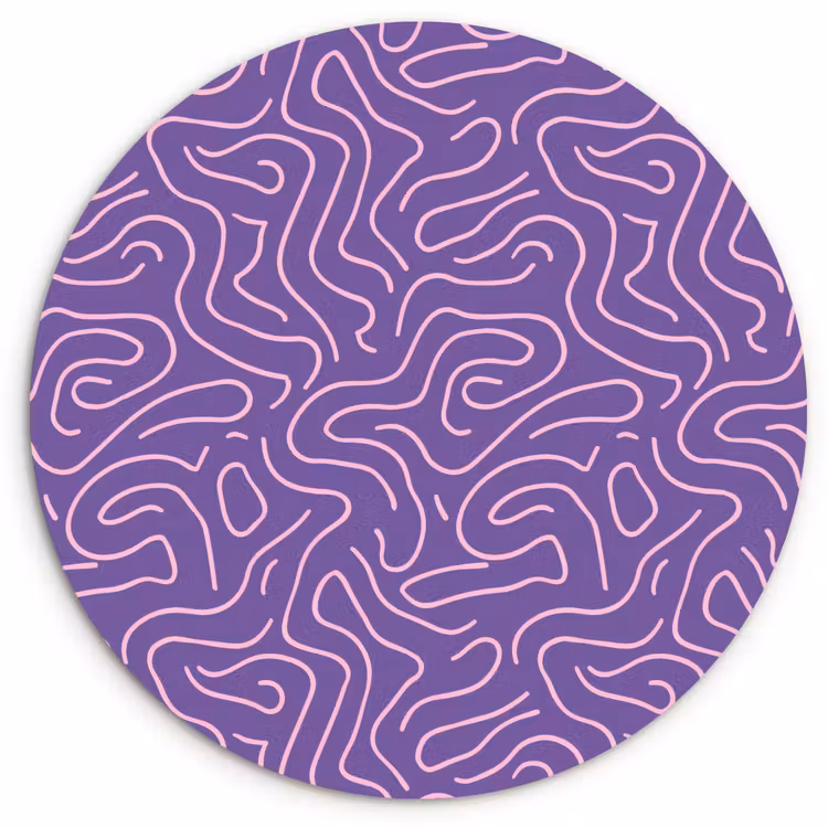 Forexbild Rund - Lila – Rosa – Abstrakt – Linien – Labyrinth – Muster — 1