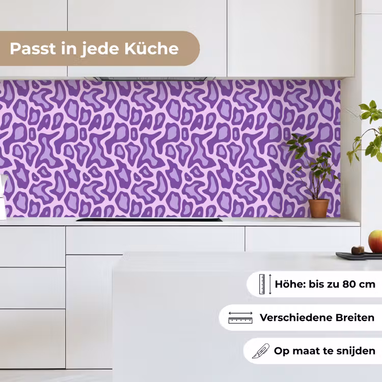 Küchenrückwand - Lila – Abstrakt – Leopard – Flecken – Groovy – Muster — 7