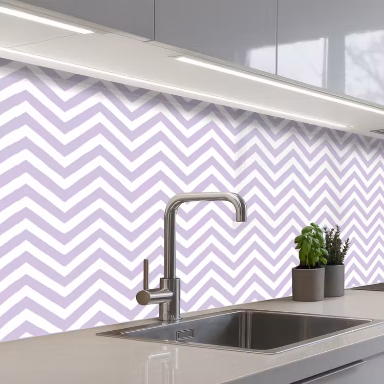 Küchenrückwand - Lila – Geometrisch – Chevron – Zickzack – Muster — 2