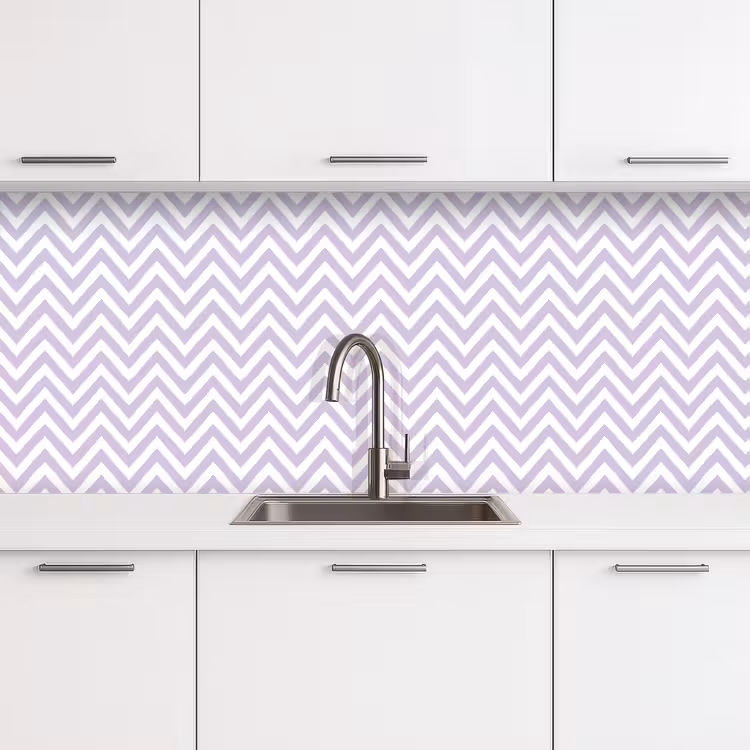 Küchenrückwand - Lila – Geometrisch – Chevron – Zickzack – Muster — 4