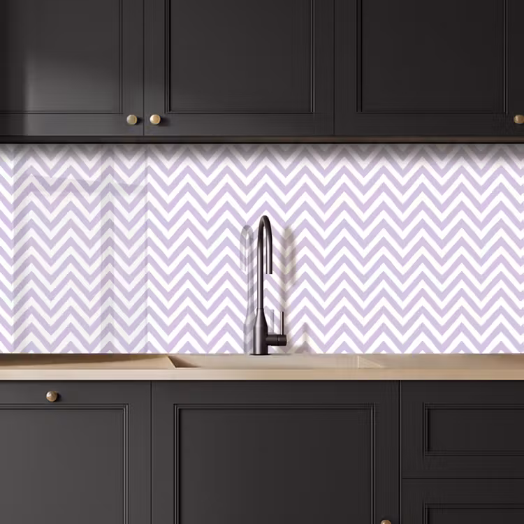 Küchenrückwand - Lila – Geometrisch – Chevron – Zickzack – Muster — 6