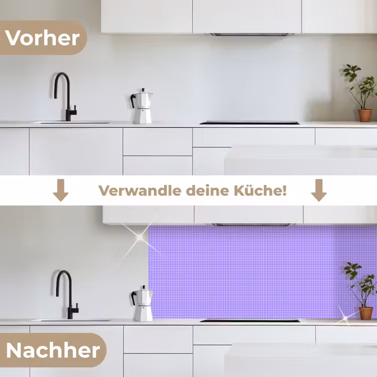 Küchenrückwand - Lila – Geometrisch – Raster – Minimalistisch – Muster — 3