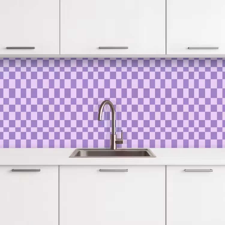 Küchenrückwand - Lila – Geometrisch – Schachbrettmuster – Blöcke – Muster — 4