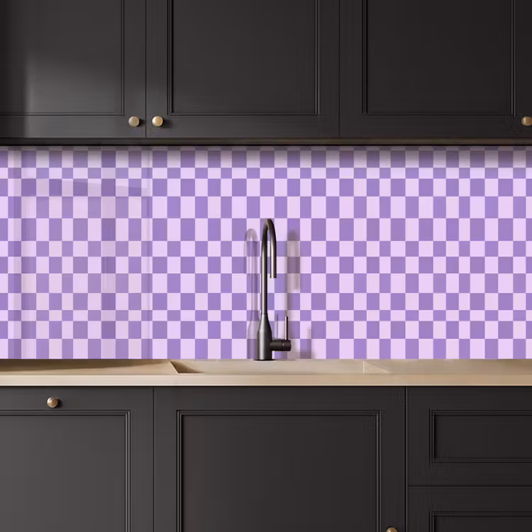 Küchenrückwand - Lila – Geometrisch – Schachbrettmuster – Blöcke – Muster — 6