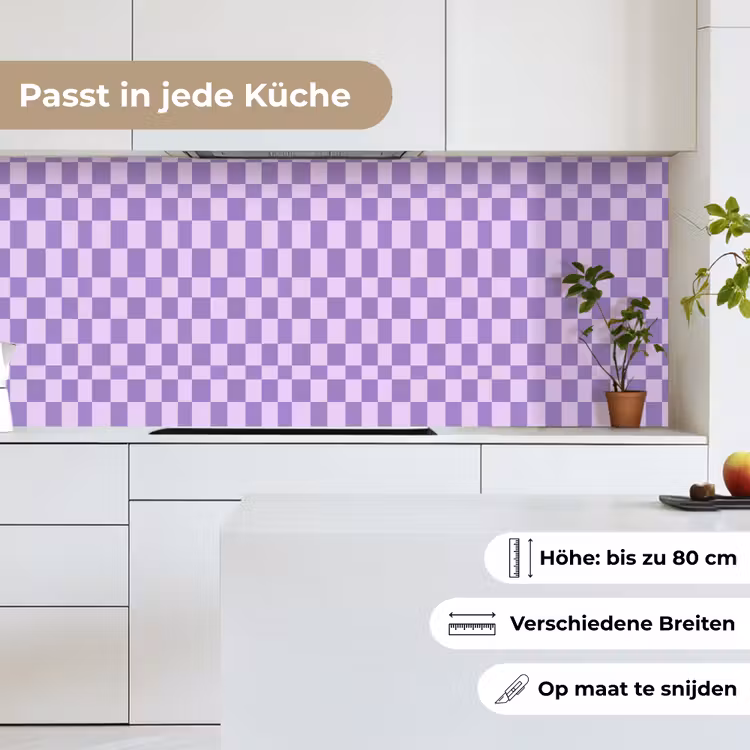 Küchenrückwand - Lila – Geometrisch – Schachbrettmuster – Blöcke – Muster — 7