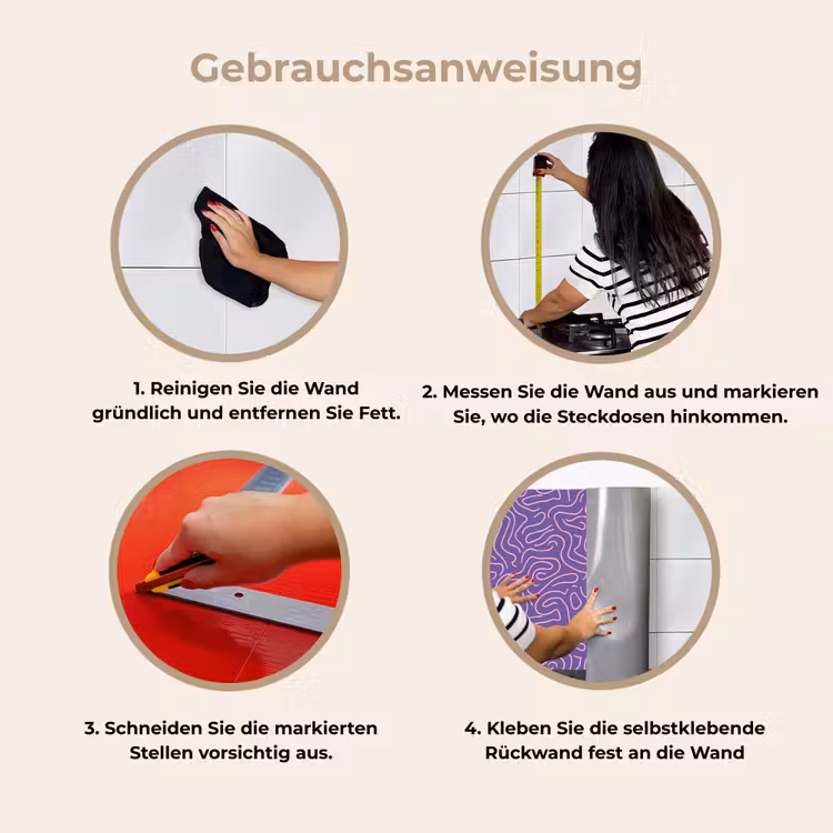 Küchenrückwand - Lila – Rosa – Abstrakt – Linien – Labyrinth – Muster — 9