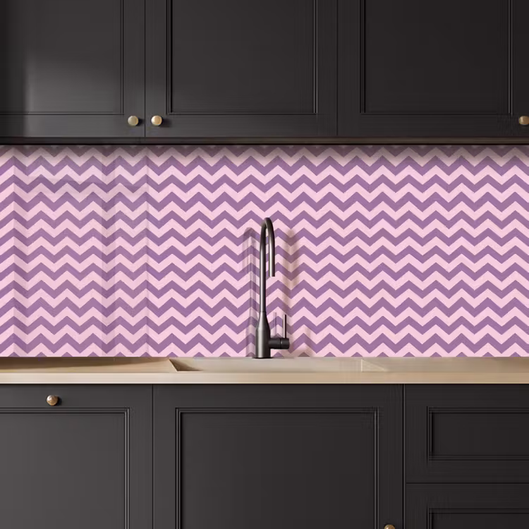 Küchenrückwand - Lila – Rosa – Geometrisch – Chevron – Zickzack – Muster — 6