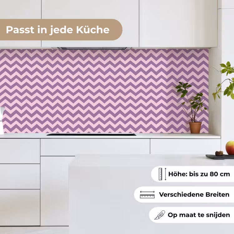 Küchenrückwand - Lila – Rosa – Geometrisch – Chevron – Zickzack – Muster — 7