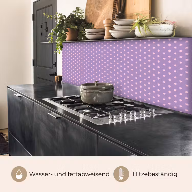 Küchenrückwand - Lila – Rosa – Sterne – Geometrisch – Muster — 5