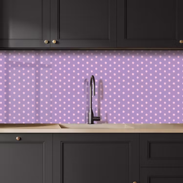 Küchenrückwand - Lila – Rosa – Sterne – Geometrisch – Muster — 6