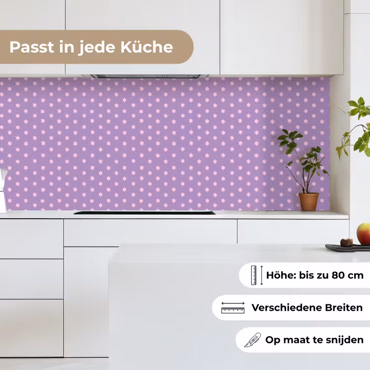Küchenrückwand - Lila – Rosa – Sterne – Geometrisch – Muster — 7