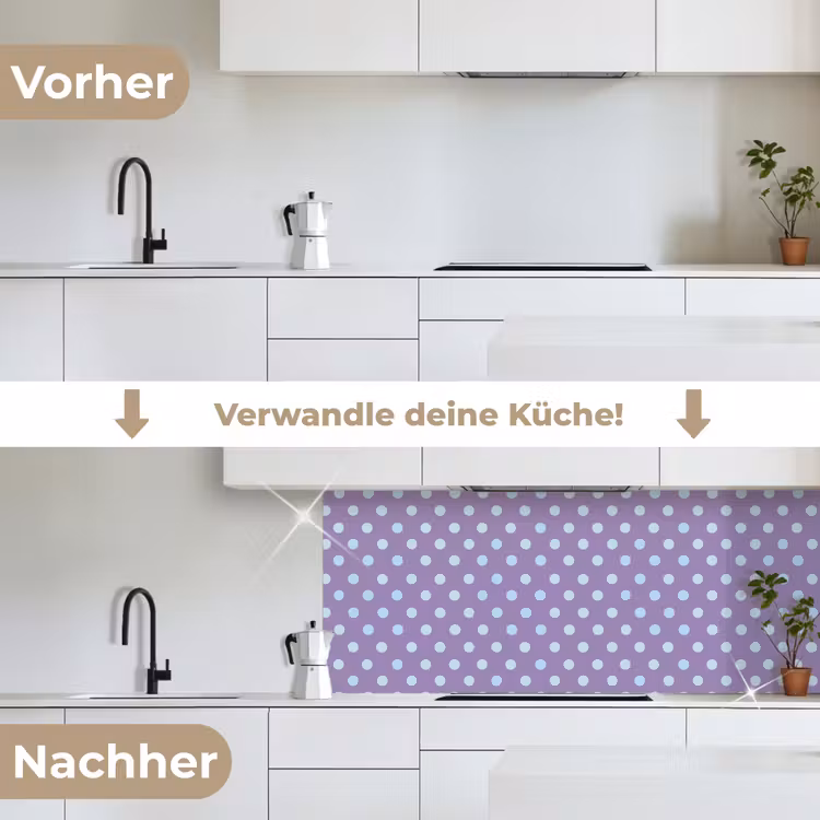 Küchenrückwand - Lila – Blau – Geometrisch – Punkte – Polka Dot – Muster — 3