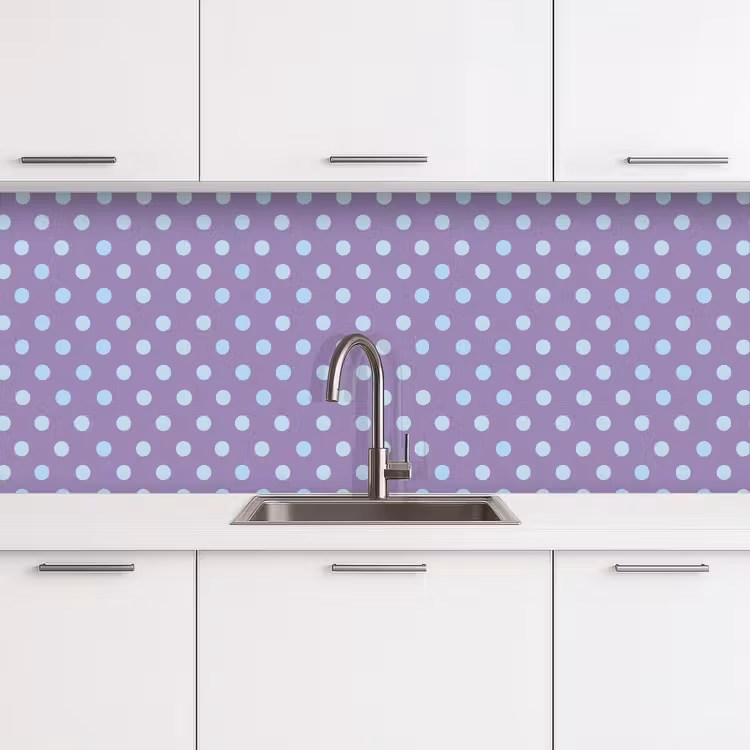 Küchenrückwand - Lila – Blau – Geometrisch – Punkte – Polka Dot – Muster — 4