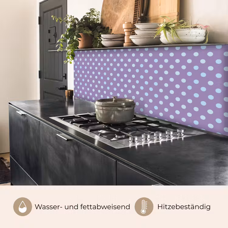 Küchenrückwand - Lila – Blau – Geometrisch – Punkte – Polka Dot – Muster — 5