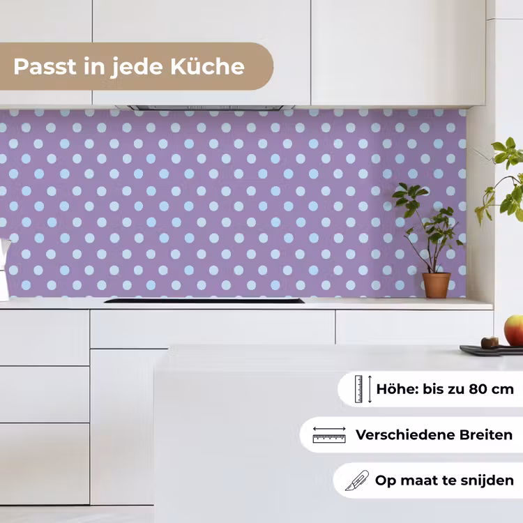 Küchenrückwand - Lila – Blau – Geometrisch – Punkte – Polka Dot – Muster — 7