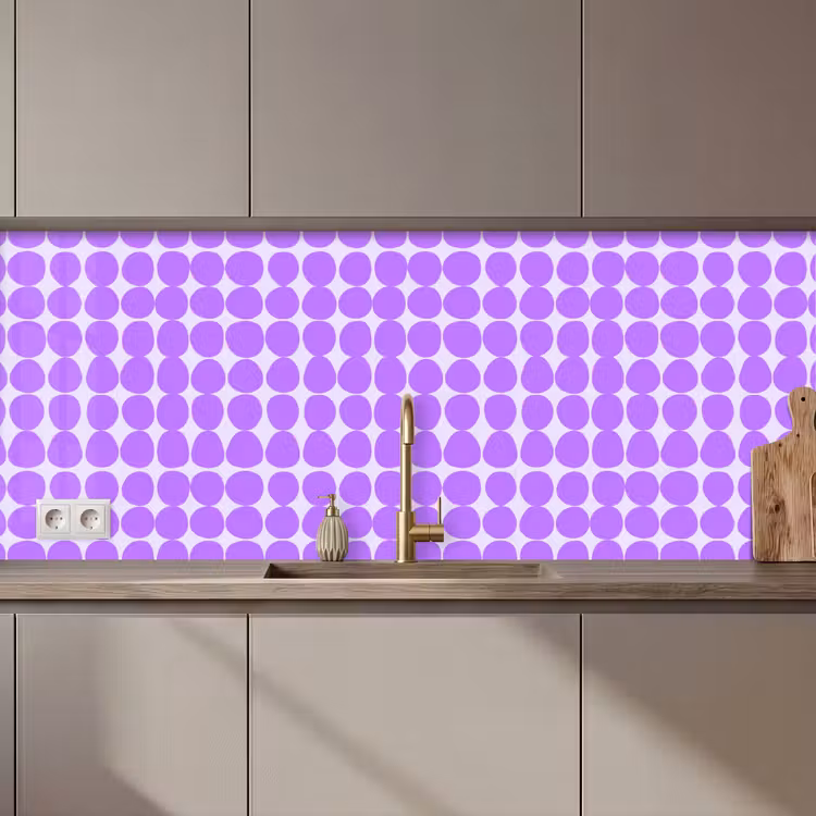 Küchenrückwand - Lila – Geometrisch – Punkte – Polka Dot – Muster — 1