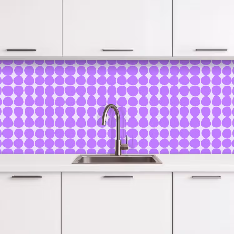Küchenrückwand - Lila – Geometrisch – Punkte – Polka Dot – Muster — 4