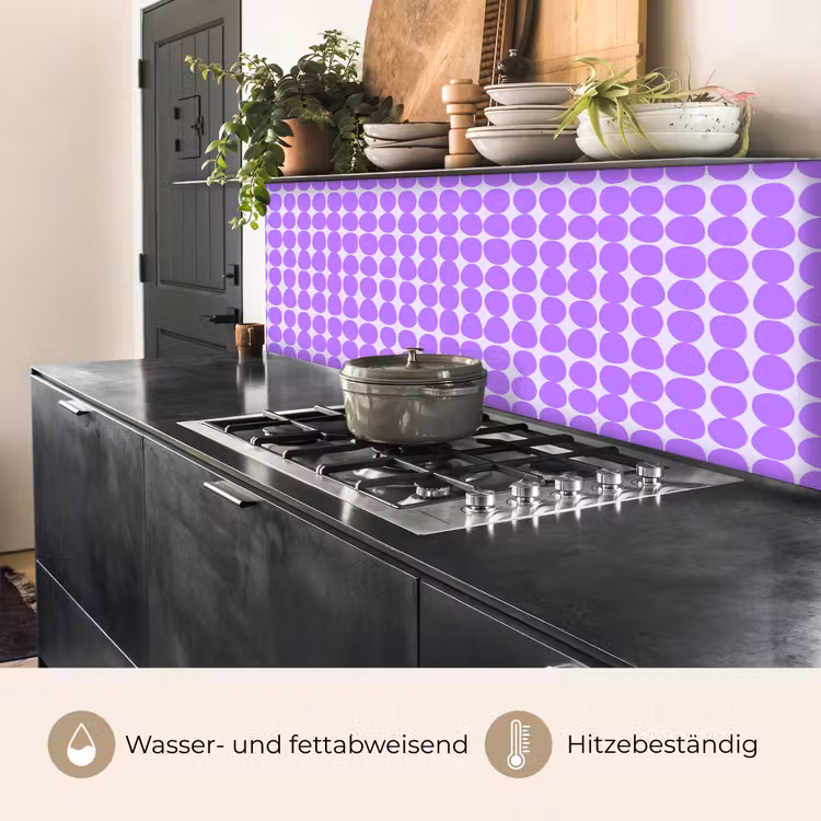 Küchenrückwand - Lila – Geometrisch – Punkte – Polka Dot – Muster — 5