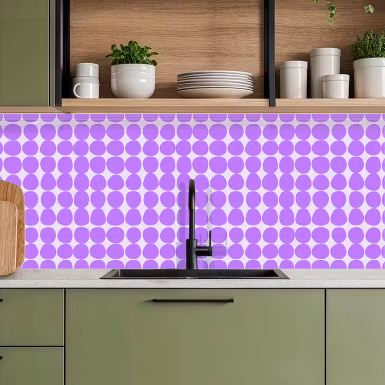 Küchenrückwand - Lila – Geometrisch – Punkte – Polka Dot – Muster — 8