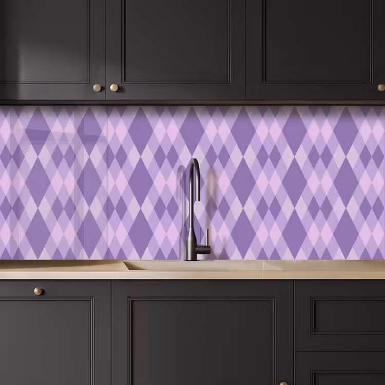 Küchenrückwand - Lila – Geometrisch – Rauten – Argyle – Muster — 6