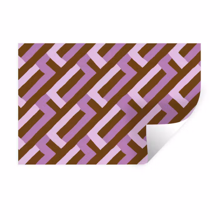 Wandtattoo – Braun – Rosa – Geometrisch – Mäander – Muster — 1