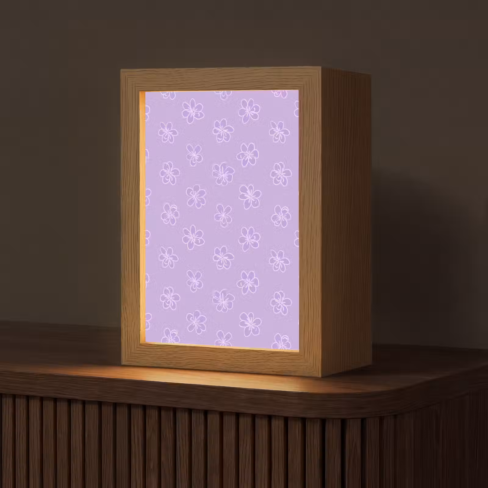 Personalisierte Lightbox - Lila – Botanisch – Blumen – Handgezeichnet – Muster — 1