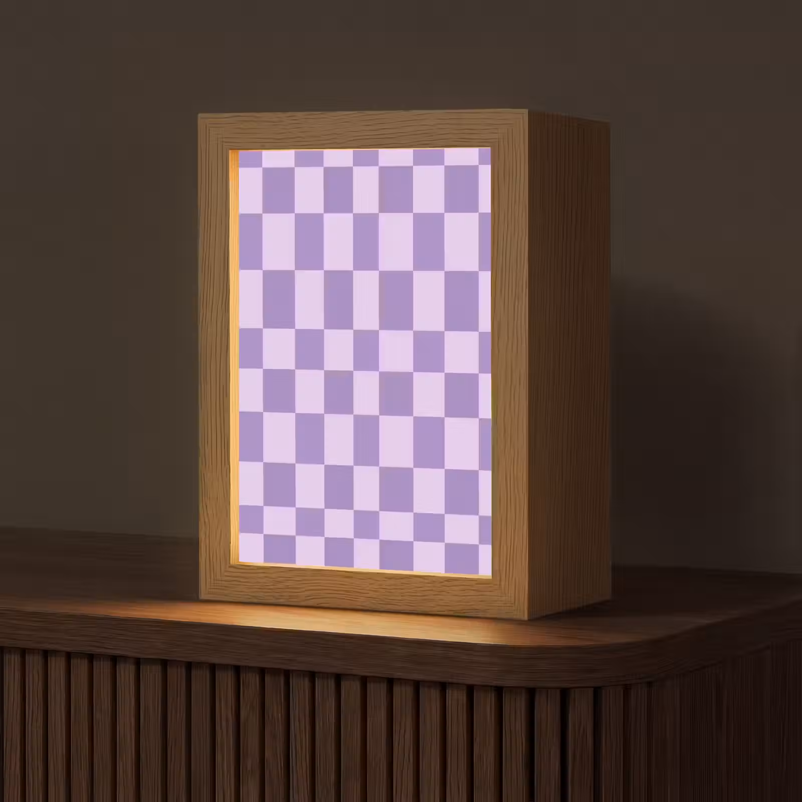 Personalisierte Lightbox - Lila – Geometrisch – Schachbrettmuster – Blöcke – Muster — 1