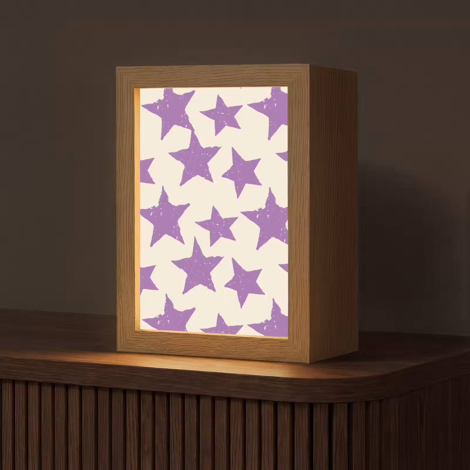 Personalisierte Lightbox - Lila – Geometrisch – Sterne – Stempel – Muster — 1