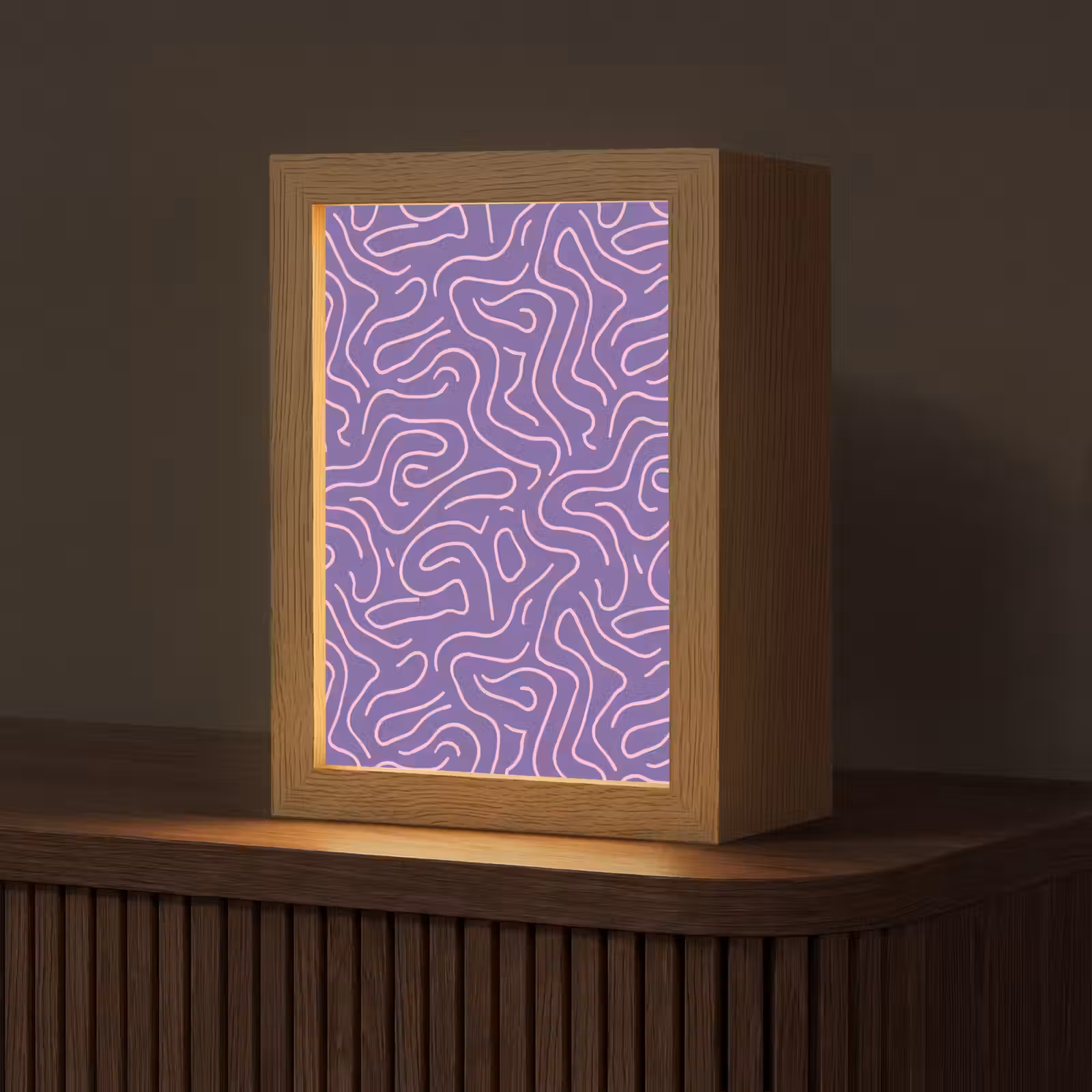 Personalisierte Lightbox - Lila – Rosa – Abstrakt – Linien – Labyrinth – Muster — 1