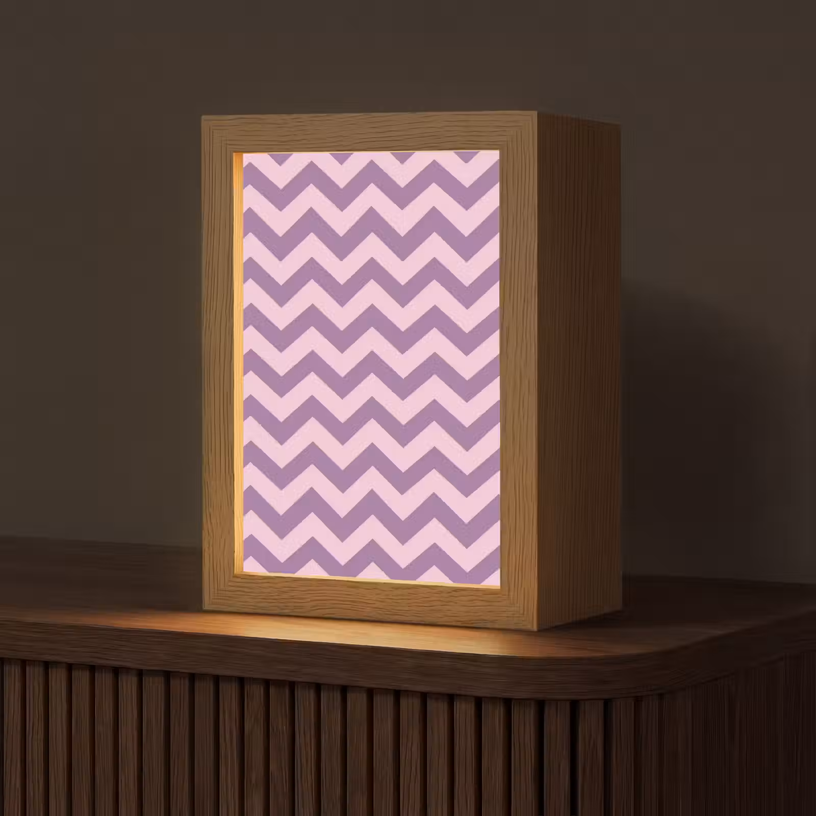 Personalisierte Lightbox - Lila – Rosa – Geometrisch – Chevron – Zickzack – Muster — 1