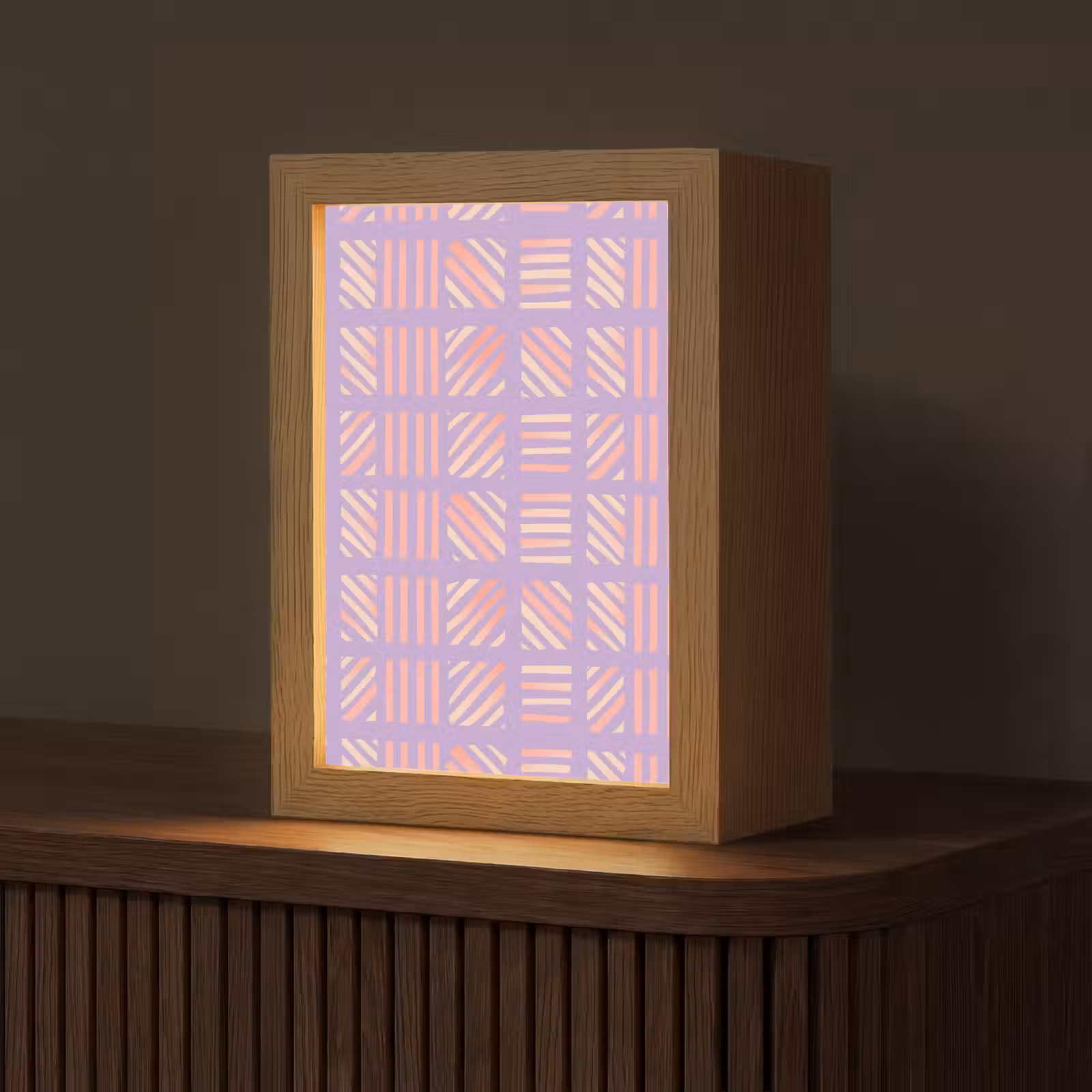Personalisierte Lightbox - Lila – Rosa – Geometrisch – Streifen – Blöcke – Muster — 1