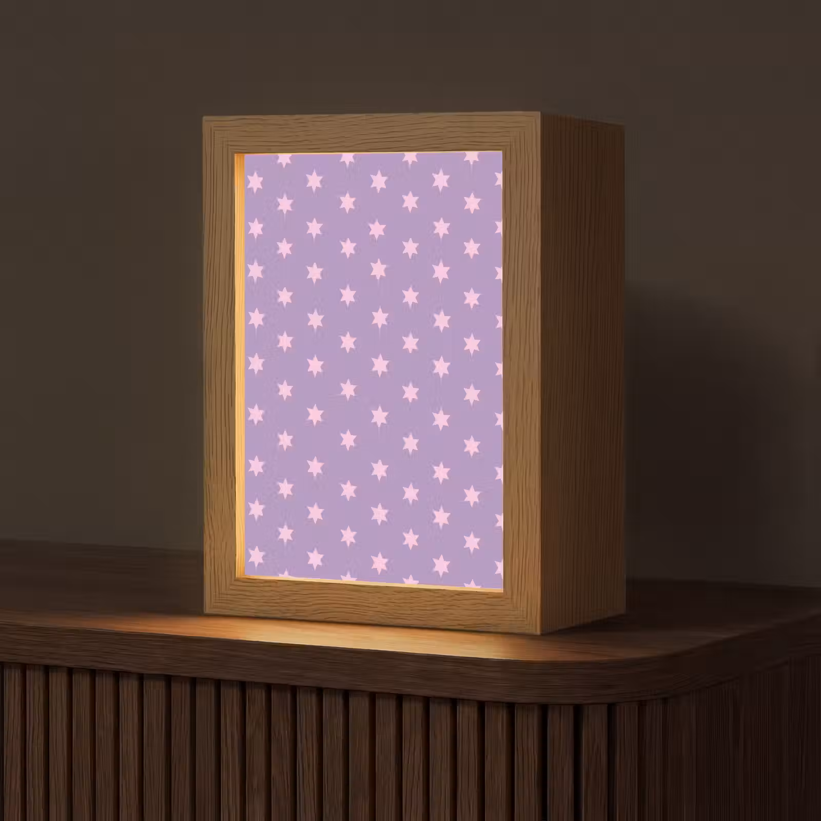 Personalisierte Lightbox - Lila – Rosa – Sterne – Geometrisch – Muster — 1