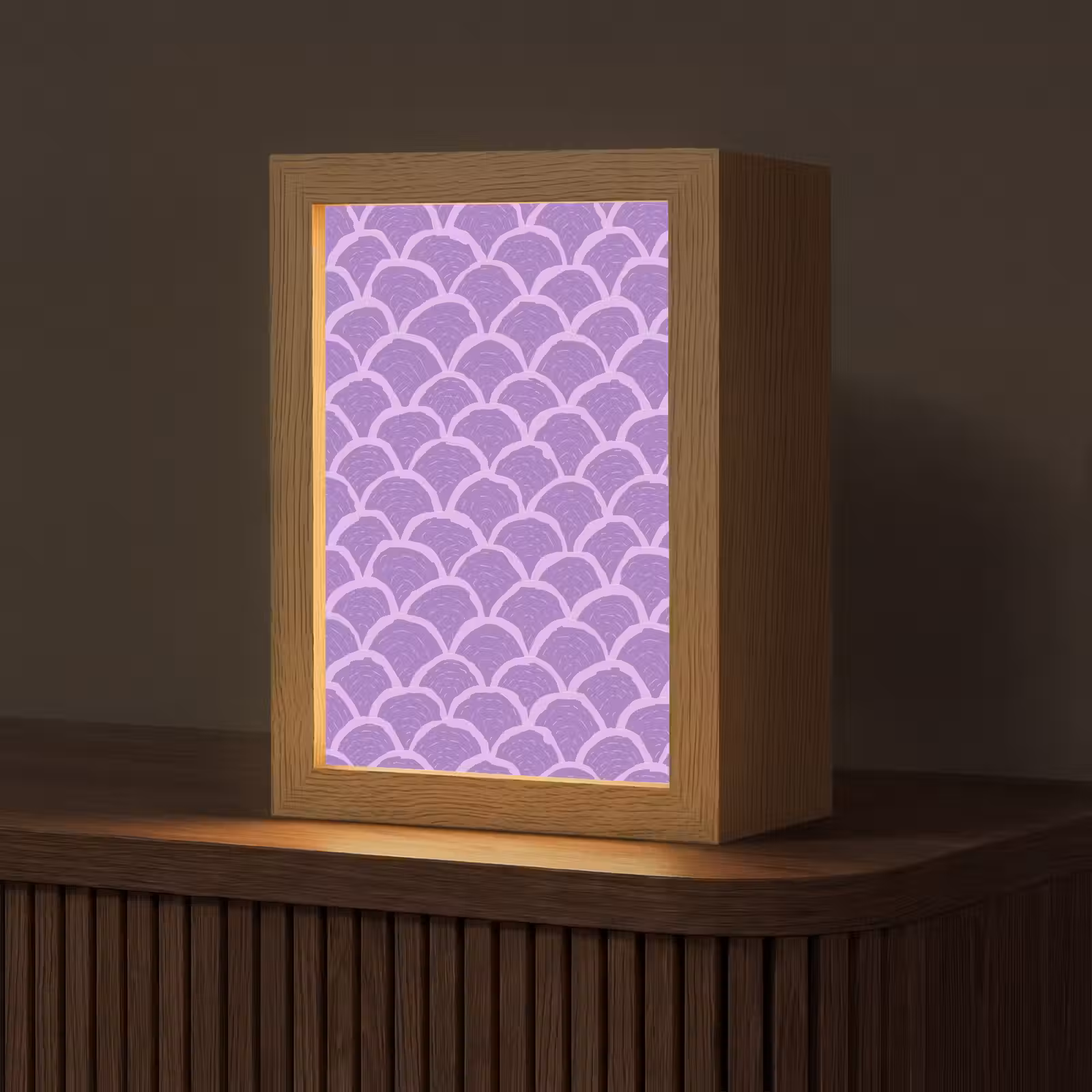 Personalisierte Lightbox - Lila – Schuppen – Muscheln – Handgezeichnet – Muster — 1