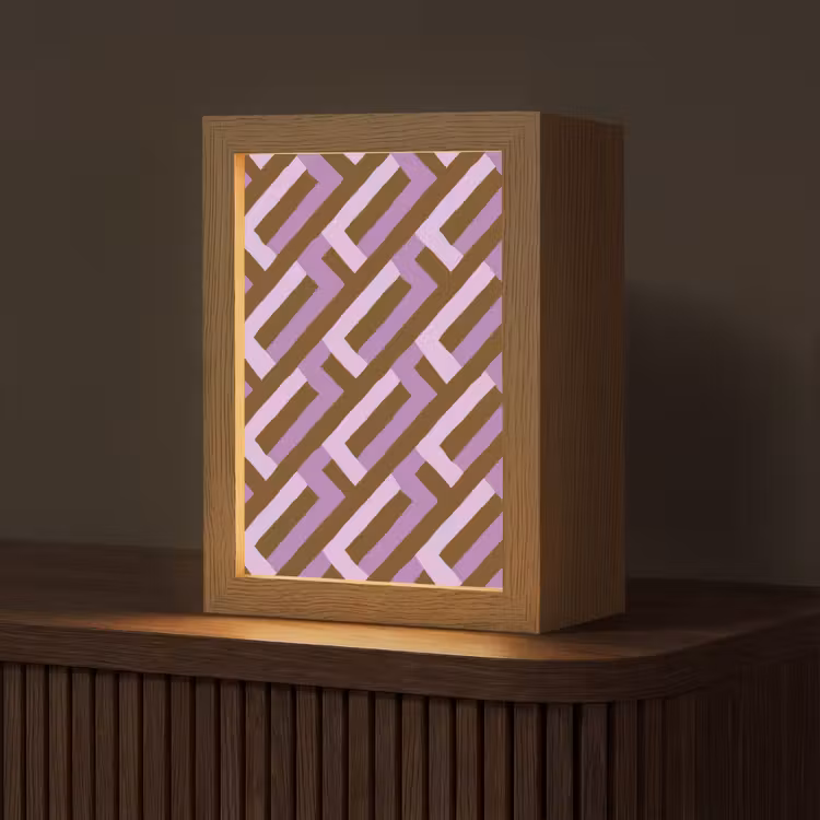 Personalisierte Lightbox - Braun – Rosa – Geometrisch – Mäander – Muster — 1
